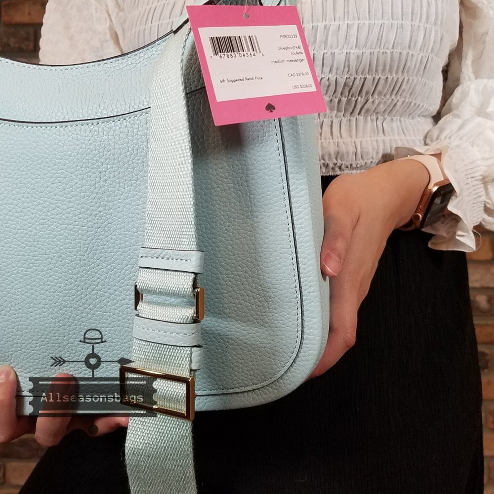 Kate Spade MEDIUM Roulette Messenger Blue Glow - Picture 3 of 9